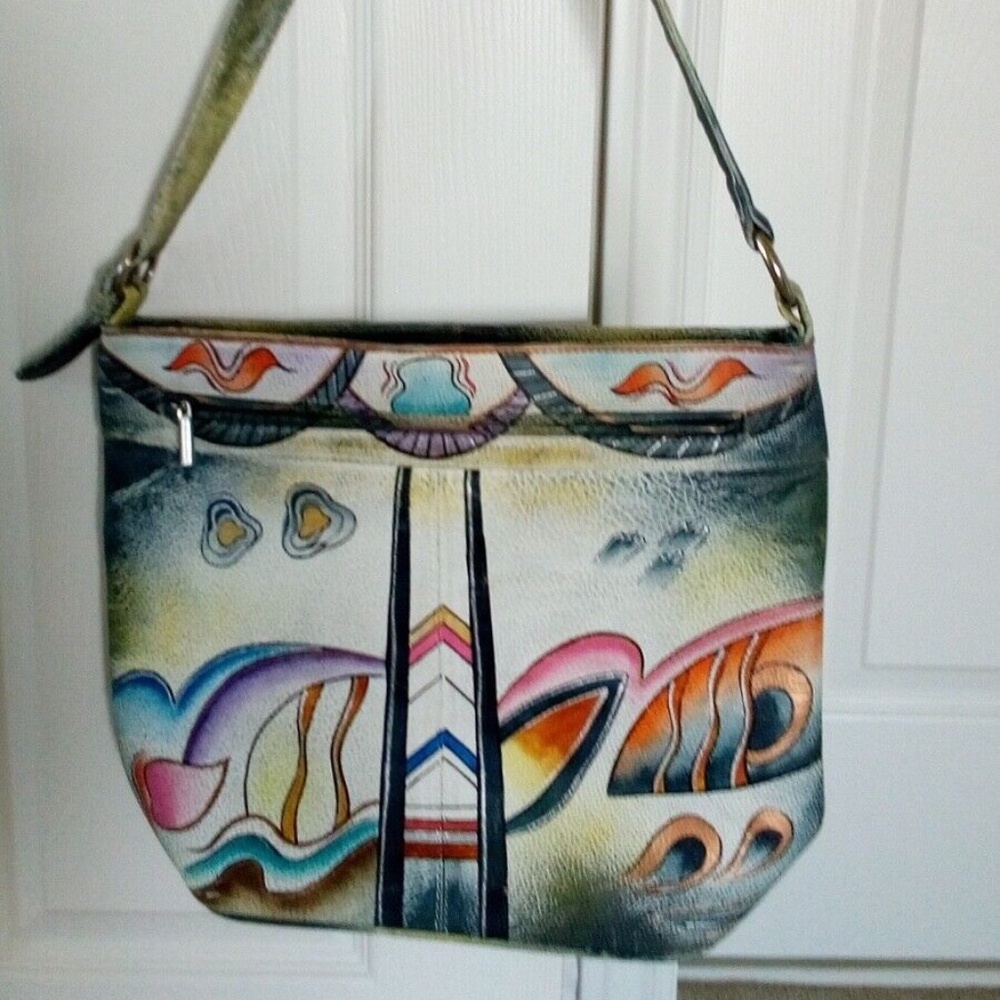 BIACCI purse handbag hand-painted multicoloured medium size